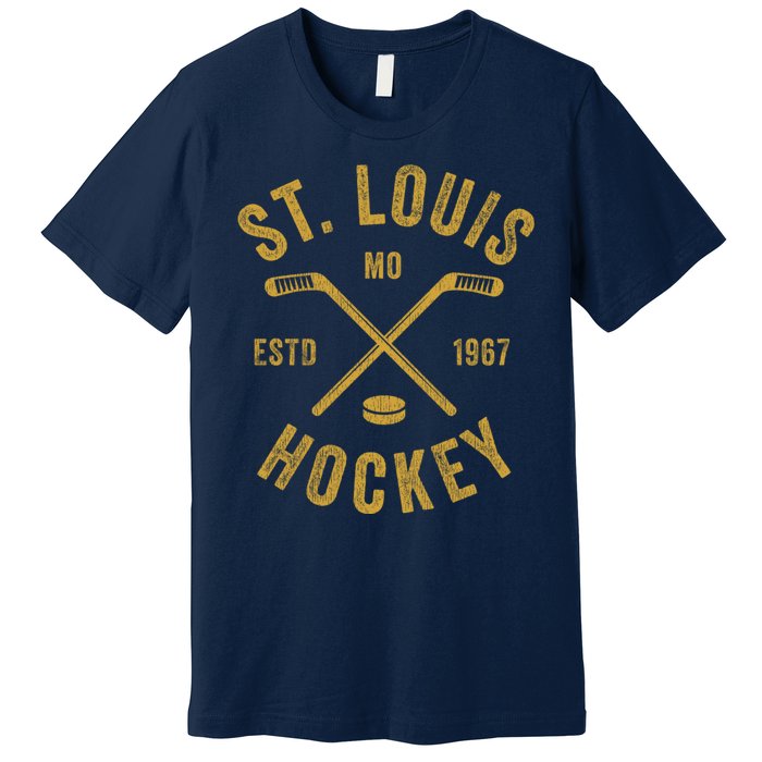 St. Louis Ice Hockey Hoodie Crossed Sticks Premium T-Shirt