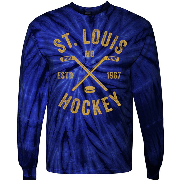 St. Louis Ice Hockey Hoodie Crossed Sticks Tie-Dye Long Sleeve Shirt