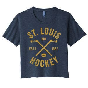 St. Louis Ice Hockey Hoodie Crossed Sticks Women's Crop Top Tee