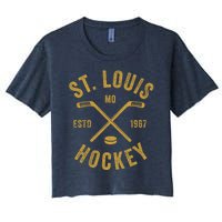 St. Louis Ice Hockey Hoodie Crossed Sticks Women's Crop Top Tee