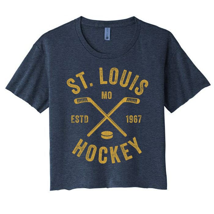 St. Louis Ice Hockey Hoodie Crossed Sticks Women's Crop Top Tee