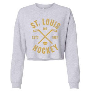 St. Louis Ice Hockey Hoodie Crossed Sticks Cropped Pullover Crew