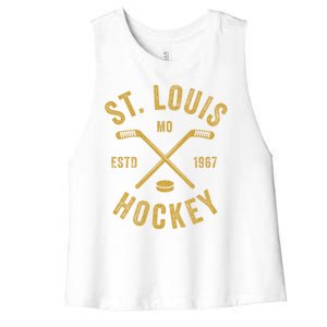 St. Louis Ice Hockey Hoodie Crossed Sticks Women's Racerback Cropped Tank