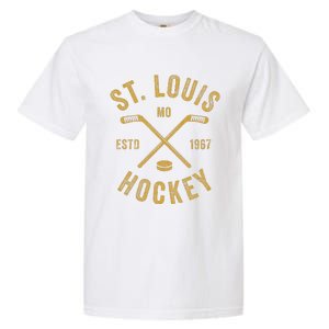 St. Louis Ice Hockey Hoodie crossed Sticks Garment-Dyed Heavyweight T-Shirt