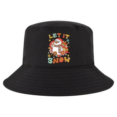 Snow Let It Snow Christmas Holiday Outfit Costume Groovy Cool Gift Cool Comfort Performance Bucket Hat