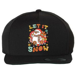 Snow Let It Snow Christmas Holiday Outfit Costume Groovy Cool Gift Wool Snapback Cap