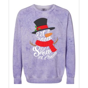 Snow Let It Snow Cute Christmas Winter Holiday Xmas Gift Colorblast Crewneck Sweatshirt