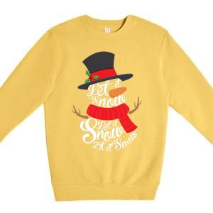 Snow Let It Snow Cute Christmas Winter Holiday Xmas Gift Premium Crewneck Sweatshirt