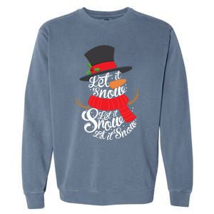 Snow Let It Snow Cute Christmas Winter Holiday Xmas Gift Garment-Dyed Sweatshirt