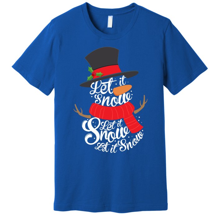 Snow Let It Snow Cute Christmas Winter Holiday Xmas Gift Premium T-Shirt