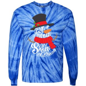 Snow Let It Snow Cute Christmas Winter Holiday Xmas Gift Tie-Dye Long Sleeve Shirt