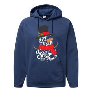 Snow Let It Snow Cute Christmas Winter Holiday Xmas Gift Performance Fleece Hoodie