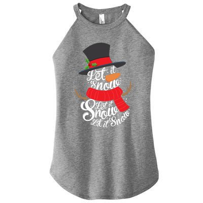 Snow Let It Snow Cute Christmas Winter Holiday Xmas Gift Women’s Perfect Tri Rocker Tank