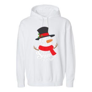 Snow Let It Snow Cute Christmas Winter Holiday Xmas Gift Garment-Dyed Fleece Hoodie