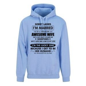 Sorry Ladies I'm Married To A Freaking Awesome Wife Great Gift Great Gift Unisex Surf Hoodie