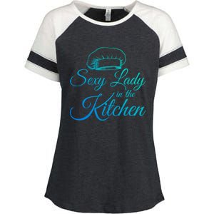 Sexy Lady In The Kitchen Culinary Cooking Kitchen Chefs Hat Great Gift Enza Ladies Jersey Colorblock Tee