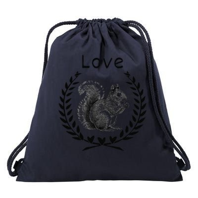 Squirrel Lover I Love Squirrels Drawstring Bag