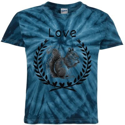 Squirrel Lover I Love Squirrels Kids Tie-Dye T-Shirt