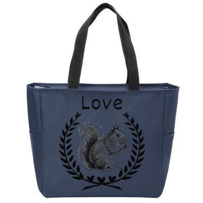 Squirrel Lover I Love Squirrels Zip Tote Bag