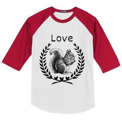 Squirrel Lover I Love Squirrels Kids Colorblock Raglan Jersey