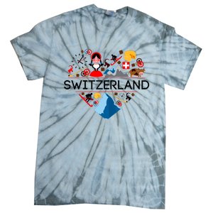 SWITZERLAND LOVE | | Illustrated Swiss Symbol, Alpine Tie-Dye T-Shirt