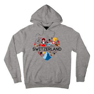 SWITZERLAND LOVE | | Illustrated Swiss Symbol, Alpine Tall Hoodie