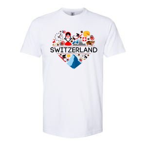 SWITZERLAND LOVE | | Illustrated Swiss Symbol, Alpine Softstyle CVC T-Shirt