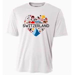 SWITZERLAND LOVE | | Illustrated Swiss Symbol, Alpine Cooling Performance Crew T-Shirt