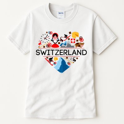 SWITZERLAND LOVE | | Illustrated Swiss Symbol, Alpine Tall T-Shirt