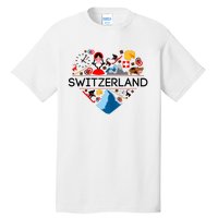 SWITZERLAND LOVE | | Illustrated Swiss Symbol, Alpine Tall T-Shirt