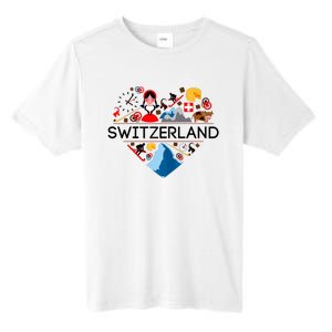 SWITZERLAND LOVE | | Illustrated Swiss Symbol, Alpine Tall Fusion ChromaSoft Performance T-Shirt