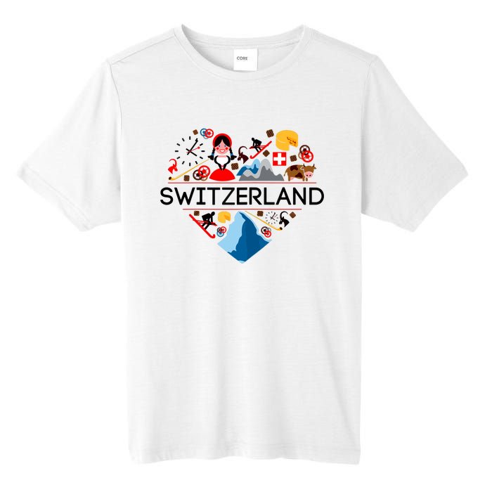 SWITZERLAND LOVE | | Illustrated Swiss Symbol, Alpine Tall Fusion ChromaSoft Performance T-Shirt