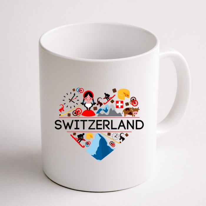 SWITZERLAND LOVE | | Illustrated Swiss Symbol, Alpine Coffee Mug