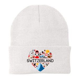 SWITZERLAND LOVE | | Illustrated Swiss Symbol, Alpine Knit Cap Winter Beanie