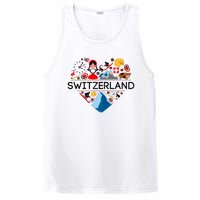 SWITZERLAND LOVE | | Illustrated Swiss Symbol, Alpine PosiCharge Competitor Tank