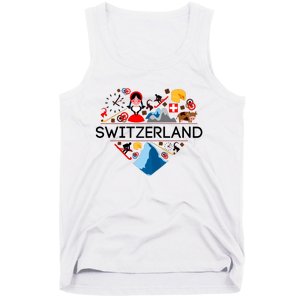 SWITZERLAND LOVE | | Illustrated Swiss Symbol, Alpine Tank Top