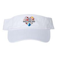 SWITZERLAND LOVE | | Illustrated Swiss Symbol, Alpine Valucap Bio-Washed Visor