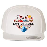 SWITZERLAND LOVE | | Illustrated Swiss Symbol, Alpine Wool Snapback Cap