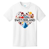 SWITZERLAND LOVE | | Illustrated Swiss Symbol, Alpine Kids T-Shirt