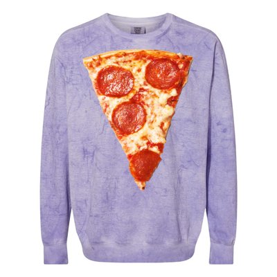 Slice Of Pepperoni Pizza Colorblast Crewneck Sweatshirt