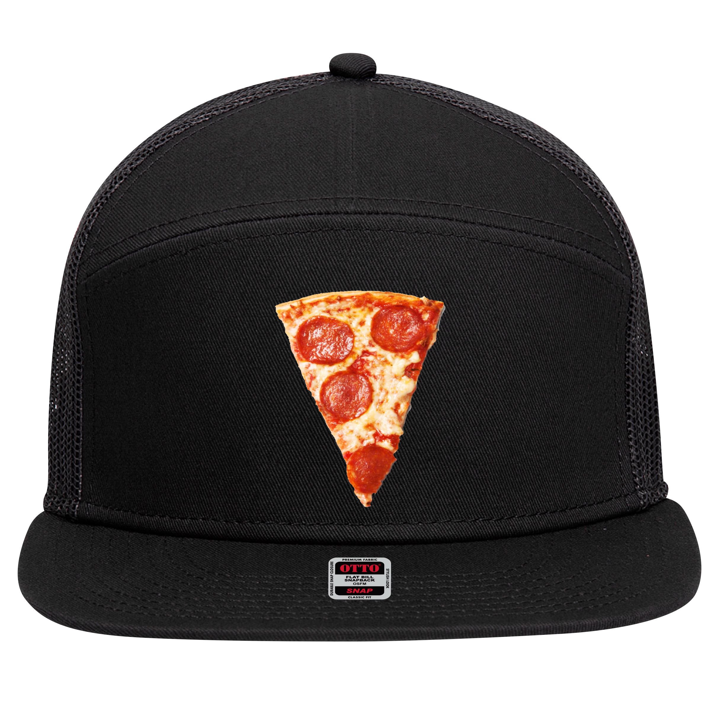 Slice Of Pepperoni Pizza 7 Panel Mesh Trucker Snapback Hat