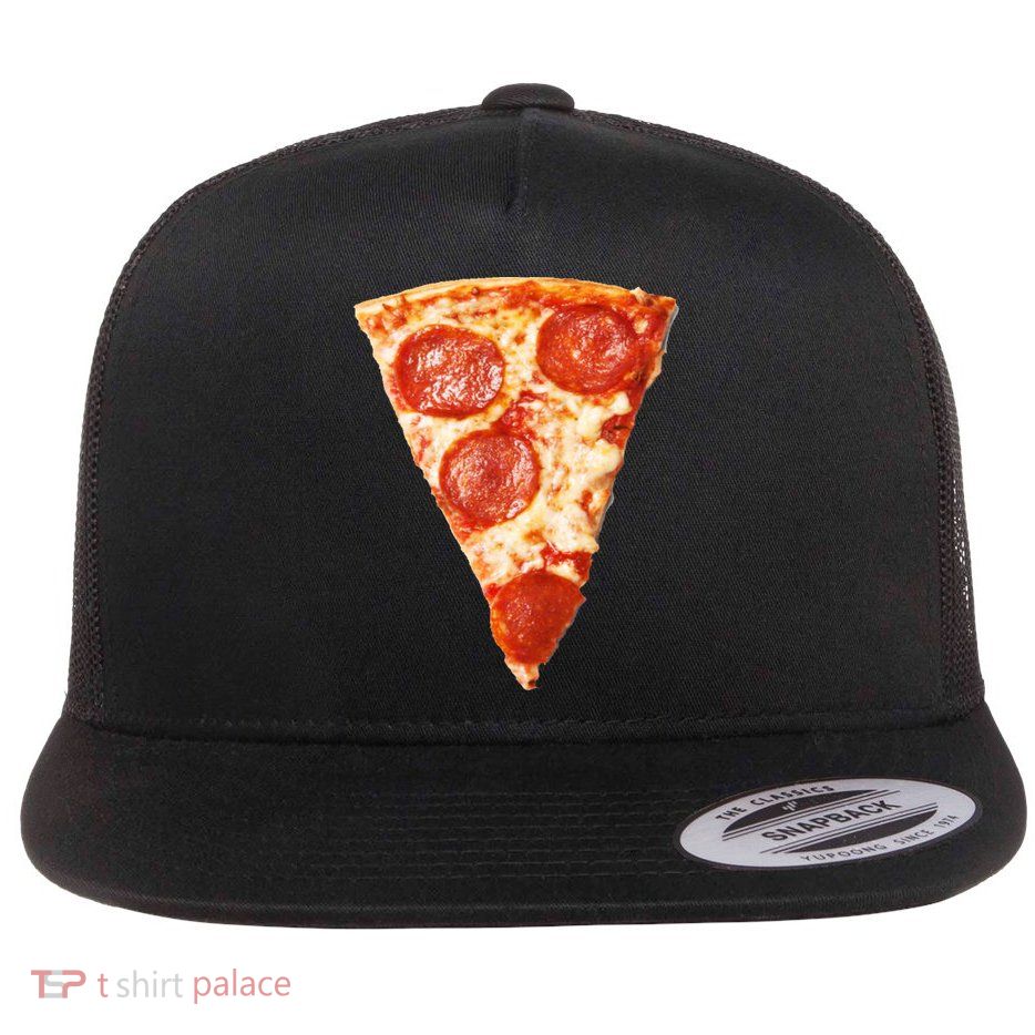 Slice Of Pepperoni Pizza Flat Bill Trucker Hat