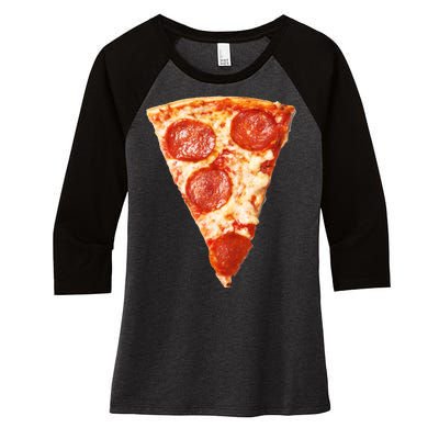 Slice Of Pepperoni Pizza Women's Tri-Blend 3/4-Sleeve Raglan Shirt