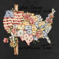 She Loves Jesus And America Too Usa Map 7 Panel Mesh Trucker Snapback Hat