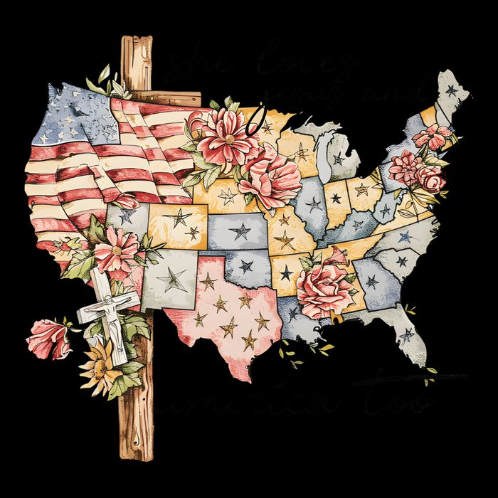 She Loves Jesus And America Too Usa Map Backpack