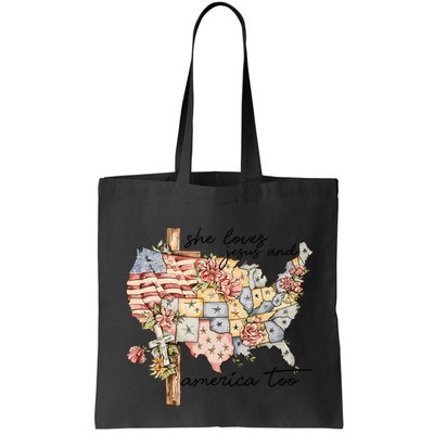 She Loves Jesus And America Too Usa Map Bag