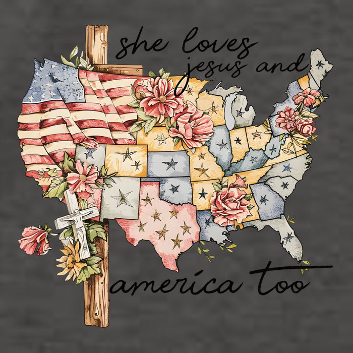 She Loves Jesus And America Too Usa Map Vector Backpack