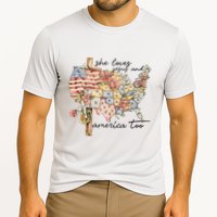 She Loves Jesus And America Too Usa Map Cooling Performance Crew T-Shirt