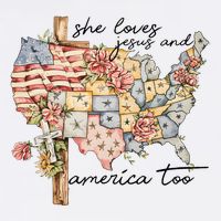 She Loves Jesus And America Too Usa Map Cooling Performance Crew T-Shirt