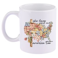 She Loves Jesus And America Too Usa Map 11oz C Handle Ceramic Mug